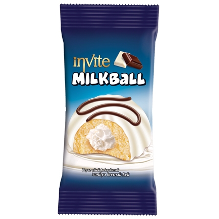 INVITE MILKBALL milk coated vanilla cake with cream milk  50gr